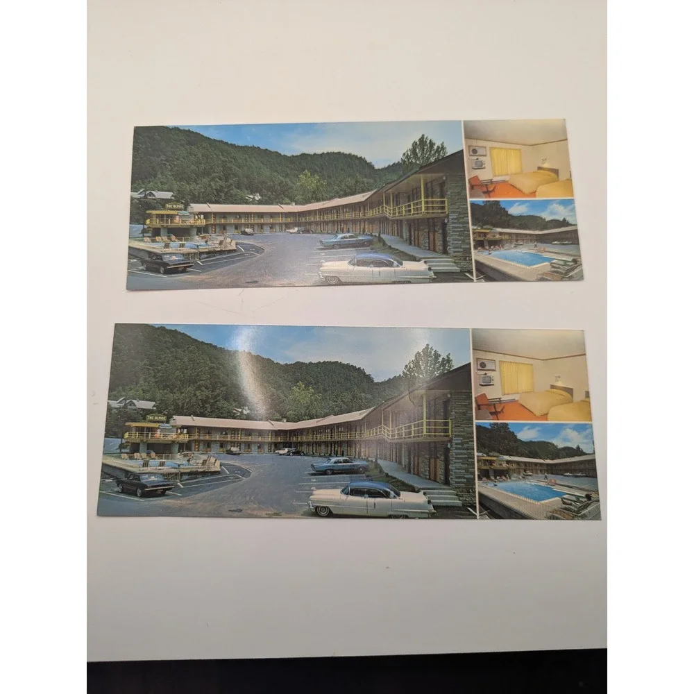 2 New Alpine Motel Gatlinburg TN Vintage Oversized Postcard Color‎ King